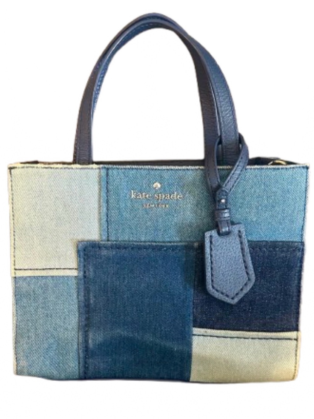 Kate Spade 25th Anniversary Thompson Street Sam Patchwork Denim Bag Blue